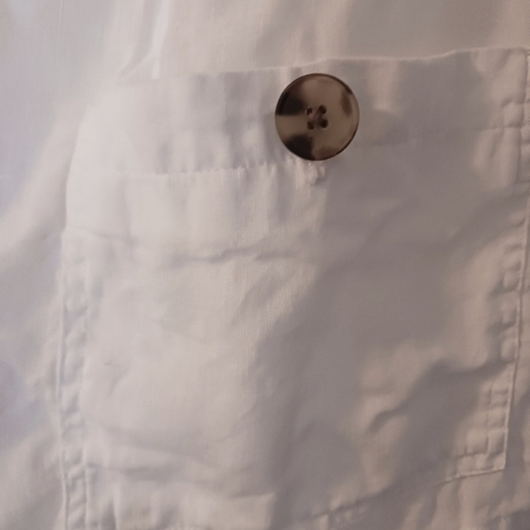 Coldwater Creek Linen Casual Chic White Jacket Drawstring - Picture 12 of 14